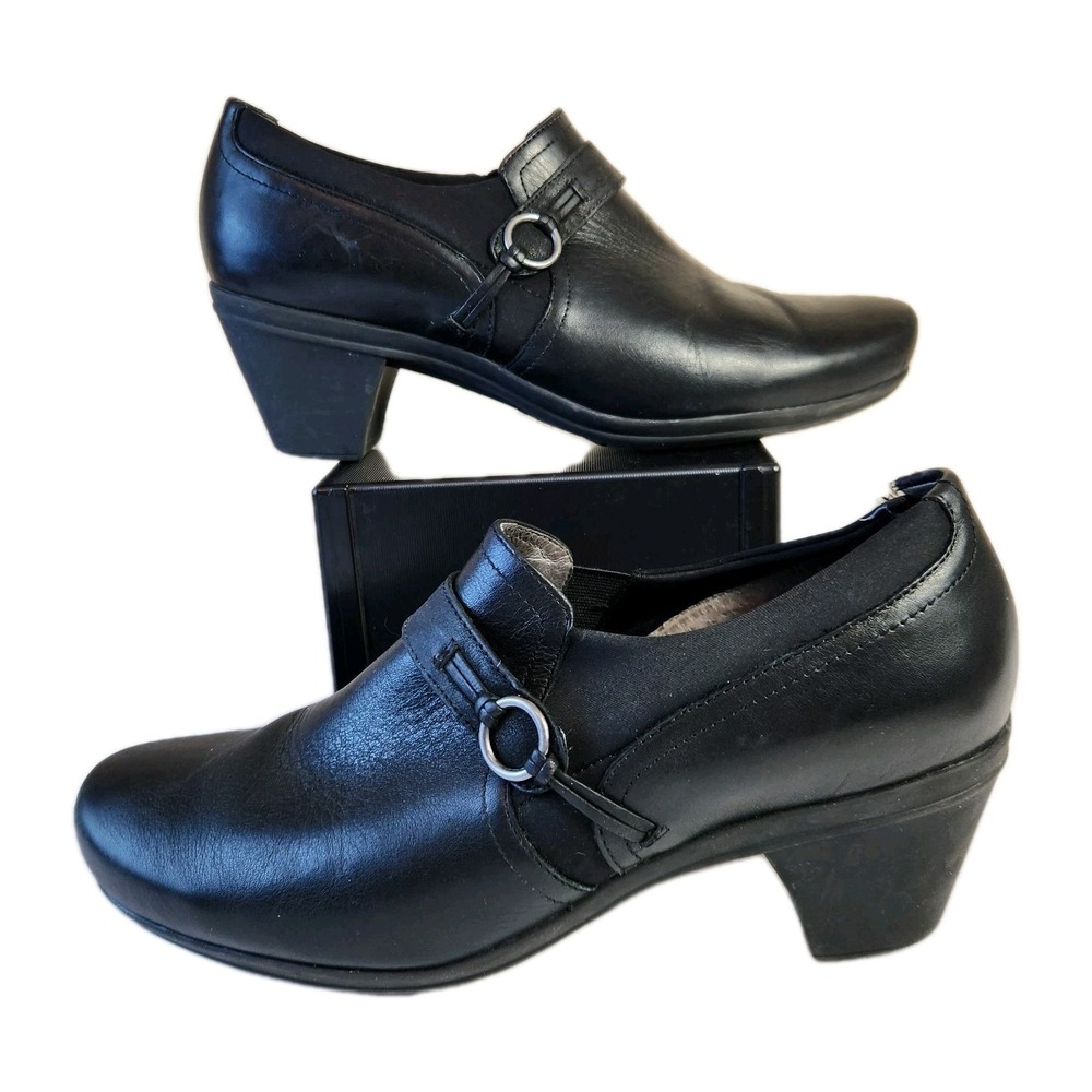 Abeo Womens B.I.O System Raine Mule Clog Sz 10 N Black Leather Comfort Heel Shoe